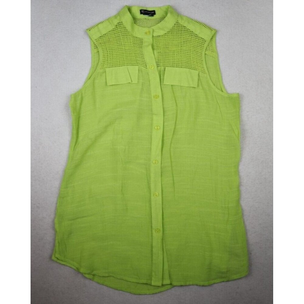NEW DIRECTIONS - WOMEN'S LIME GREEN SLEEVELESS TANK TOP TUNIC - SIZE S